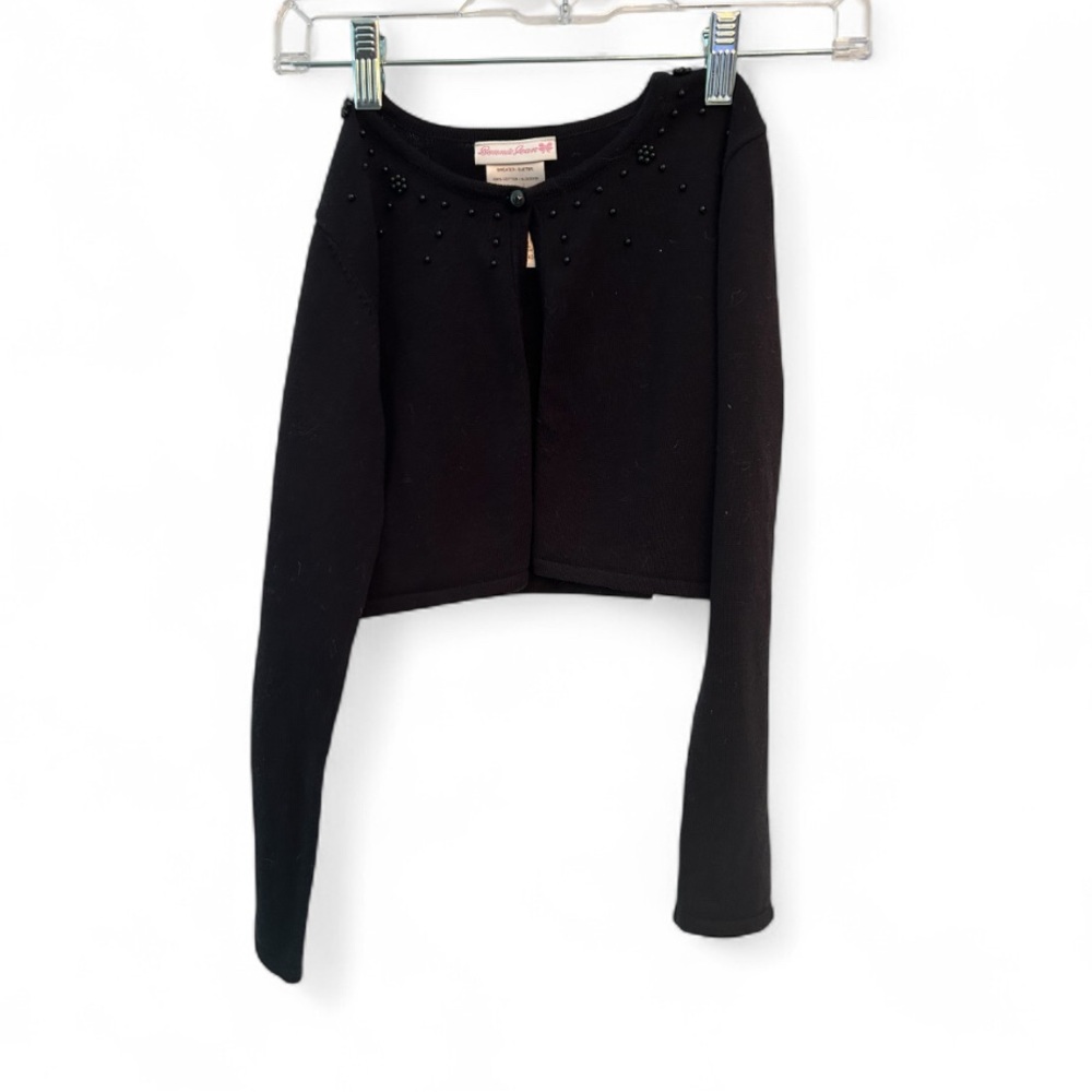 Bonnie Jean Black Beaded Girls Sweater